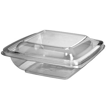 Saladeira Plstico Quadrada 375ml 140x140x50mm PP Transparente 400 un