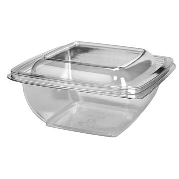 Saladeira Plstico Quadrada 1000ml 195x195x60mm RPET Transparente 400un