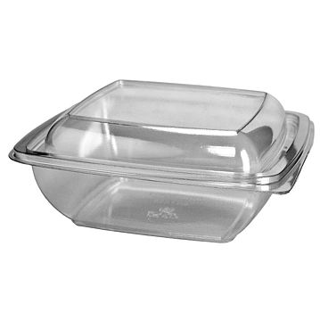 Tampa Plstico RPET Alta para Saladeira Quadrada 750ml 160x160x20mm 400un