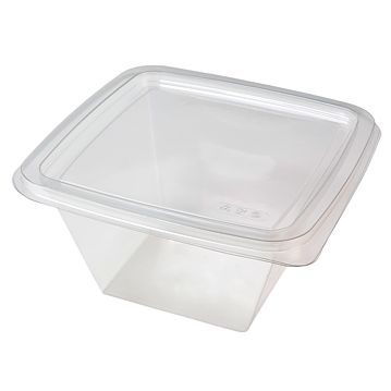 Tampa Plstico RPET Rasa para Saladeira Clear 1000ml 195x195x0mm 400un