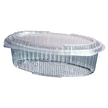 Saladeira Plstico Oval 1500g 255x162x82mm PP Tampa Normal 250un