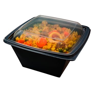 Saladeira Plstico Clear 1500ml 195x195x90mm PP preto 400 un