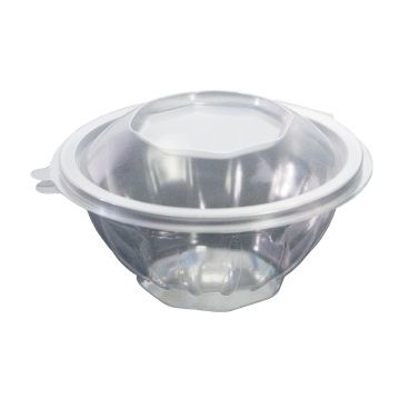 Saladeira Plstico Redonda 375ml 135x135x59+19mm RPET com tampa 300un