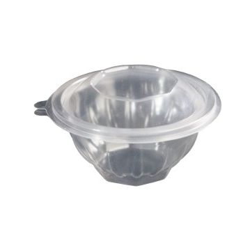 Saladeira Plstico Redonda 250ml 120x120x55+17mm PP com tampa 300un