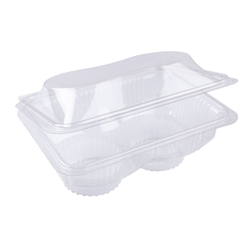 Embalagem de Pl�stico PET/RPET Transparente para Muffins 187x138x90mm 400 un