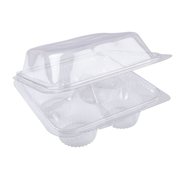 Embalagem de Pl�stico PET/RPET Transparente para Muffins 188x188x90mm 240 un