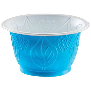 Taa de Plstico Bicolor 114x60mm 350ml Azul Caixa 10x100