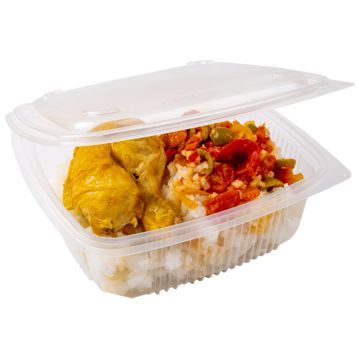 Contentor para Micro-ondas Rectangular OK1000 Transl�cido 1000ml 190x185x61mm 300 un