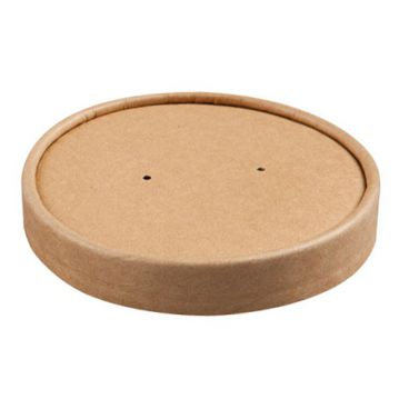Tapa en Cartn Kraft 118mm para Sopera o comida caliente 26oz Caja 10x50 uds