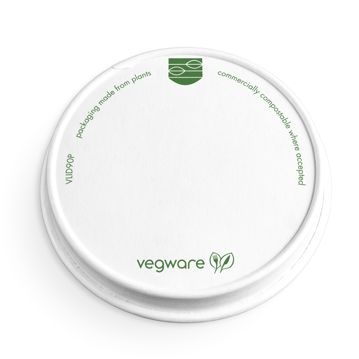 Tampa Branca para Contentor Redondo Vegware 90x16mm 20x50 un