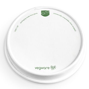 Tampa Branca para Contentor Redondo Vegware 115x16mm 20x50 un