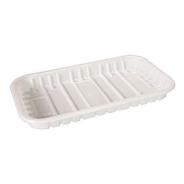 Bandeja de plstico M2070 PS blanco - 224x135x22mm Caja 4x125