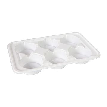Tabuleiro em Plstico PP transparente 6 Muffins - 225x144x20mm Caixa 1000
