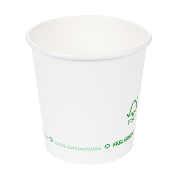 Copo de Carto para Bebidas 120ml 4oz Branco Plastic Free 20x50 un