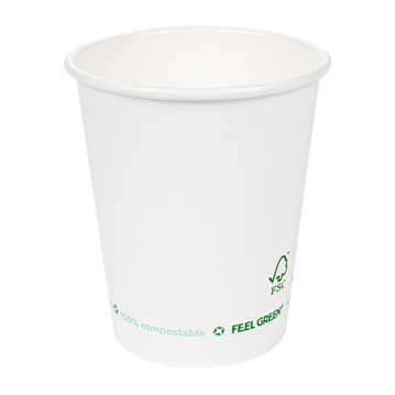 Copo de Carto para Bebidas 240ml 8oz Branco Plastic Free 20x50 un