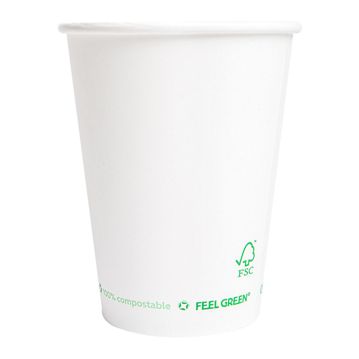 Copo de Carto para Bebidas 300ml 10oz Branco Plastic Free 20x50 un