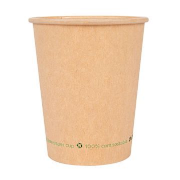 Copo de Carto para Bebidas 240ml 8oz Castanho Plastic Free 20x50 un