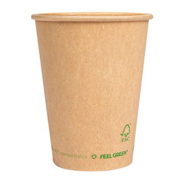 Copo de Carto para Bebidas 360ml 12oz Castanho Plastic Free 20x50 un