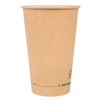 Copo de Carto para Bebidas 480ml 16oz Castanho Plastic Free 20x50 un