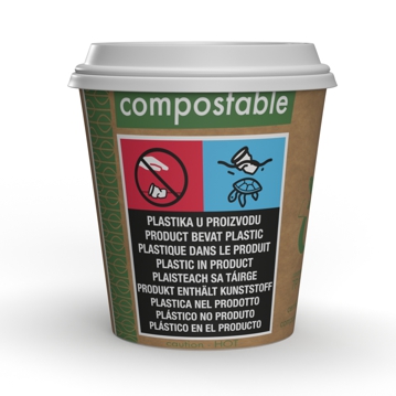 Copo de Carto+PLA para Bebidas Quentes 120ml 4oz Castanho Vegware 20x50 un