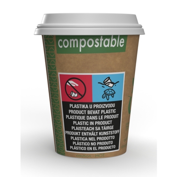 Copo de Carto+PLA para Bebidas Quentes 180ml 6oz Castanho Vegware 20x50 un