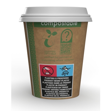 Copo de Carto+PLA para Bebidas Quentes 320ml 10oz Castanho Vegware 20x50 un