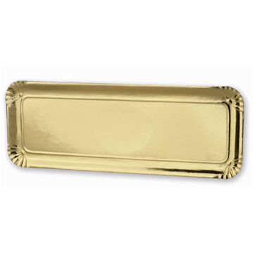 Travessa de Carto Comprida Cantos Rectos Dourado 150x440mm 4x100 un