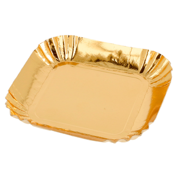 Travessa de Carto Dourado para Pastelaria 65x65mm 100 un
