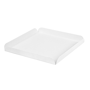 Bandeja Quadrada de Carto Branco com Pestanas Laterais 190x190x20mm 250 un