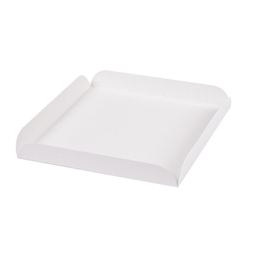 Bandeja Quadrada de Carto Branco com Pestanas Laterais 150x150x20mm 250 un