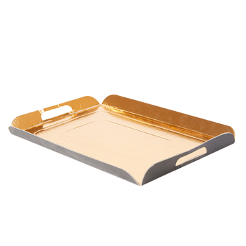 Bandeja de cartn de doble cara Dorada / Negro com Asas 190x280mm 100 uds