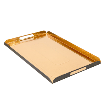 Bandeja de cartn de doble cara Dorada / Negro com Asas 280x420mm 100 uds