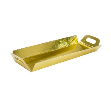 Bandeja de Carto Dupla Face Ouro com Laterais e Asas 320x75x25mm 8x100 un