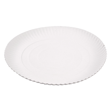 Prato de Carto Pastelaria Branco 260 mm 50 un