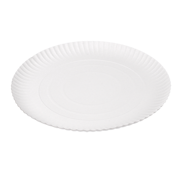 Prato de Carto Pastelaria Branco 280 mm 50 un