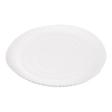 Prato de Carto Pastelaria Branco 300 mm 50 un