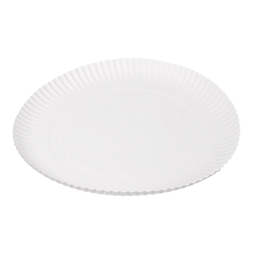 Prato de Carto Pastelaria Branco 320 mm 50 un