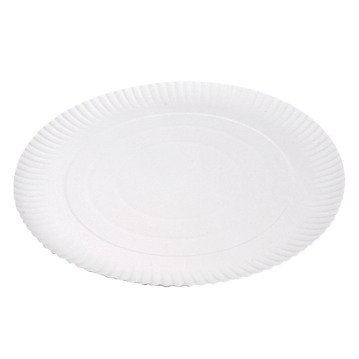 Prato de Carto Pastelaria Branco 340 mm 50 un