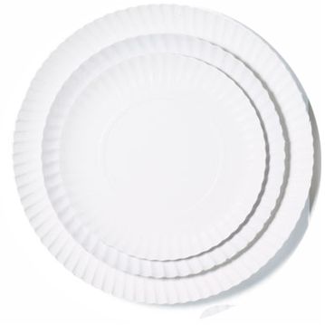 Prato de Carto Pastelaria Branco 210 mm 10x100 un