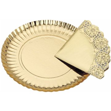 Prato de Carto Pastelaria Dourado 180 mm 800 un