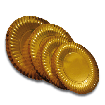 Prato de Carto Pastelaria Dourado 330 mm 100 un