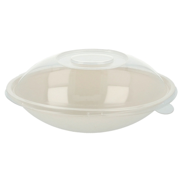 Tigela Oval em Cana de Acar + Tampa Bionic Branco 220x135x55x45mm 100un