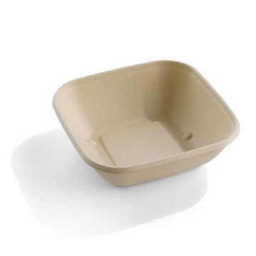 Tigela em Cana de Acar 750ml Quadrada 170x170x50mm Natural 300un