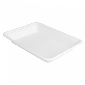 Bandeja rectangular em Cana de Acar Branco 196x147x24mm 20x50 un