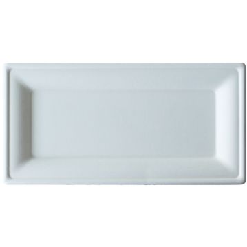 Prato rectangular em Cana de Acar 260x130x15mm 10x50un