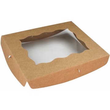 Tampa com Janela para Caixa em Cartolina Kraft de Bolos 205x165mm 100 un