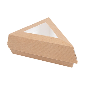 Caja triangular Nano-Micro con ventana para trozo de pastel 170x130x60mm 4x100 uds