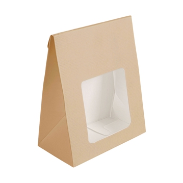 Caja triangular Nano-Micro con ventana para regalo 130+70x160mm 4x50 uds