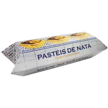 Caixa em cartolina para 6 Pasteis de Nata 6L 205x50x80mm Impresso Azulejos 200un
