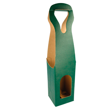 Caixa em Carto para 1 Garrafa Verde 90x90x410mm 100 un
